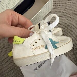 Golden Goose Kids Sneakers in White and Neon Yellow